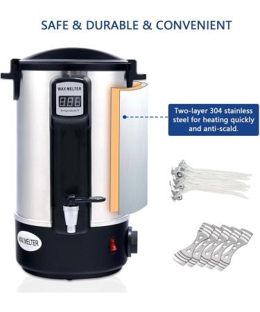 Fondoir Cire pour La Fabrication De Bougies Contr Le De Temp Rature De 80 230 F Pot De Fusion De Bougies Lectriques De 8 35 L Protection Contre Les Br Lures Sec 10.8L - Buy Online on GoSupps.com
