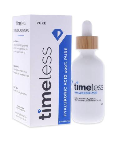 Timeless Skin Care Hyaluronic Acid 100% Pure Serum 2 oz - Unisex Formula - Buy Online on GoSupps.com