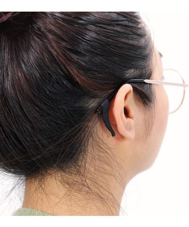 Anti Slip Holder Set for Glasses - 4 Silicone Ear Hooks & 2 Sports Cords - Black - Buy Online on GoSupps.com