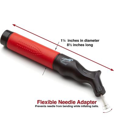 Valiant Dual Action Sports Ball Pump Inflator with Needles & Pouch - Portable Hand Held Air Pump for Soccer, Football, Volleyball, Rugby, Netball, and Basketball - Buy Online on GoSupps.com