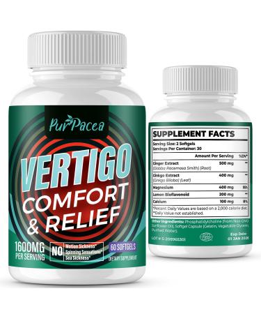 Purpacea Liposomal Vertigo Supplement with Ginger & Ginkgo Biloba Extract