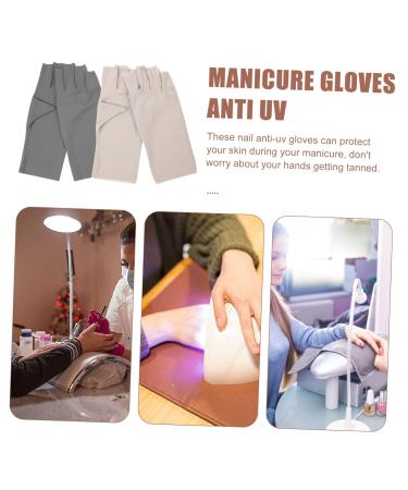 minkissy 2 Pairs Women's Sun Protection Gloves Manicure Gloves Anti Uv Nail Uv Gloves Uv Protection Gloves for Gel Nail Lamp Uv Protective Gloves for Manicure Breathable Nylon Nail Supplies - Buy Online on GoSupps.com