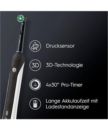 Buy Oral-B Pro 1 750 Black Edition Electric Toothbrush - Deep Cleaning Pressure Sensor Timer Travel Case & Cross Action Brush - International Shipping Available - Buy Online on GoSupps.com