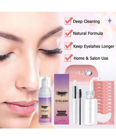 Tongyend Lash Shampoo 4 in 1 Kit for Eyelash Extensions - 50ml Cleanser, USB Rechargeable Fan, Rinse Bottle, Tools & Pads for Salon & Home Use - Buy Online on GoSupps.com