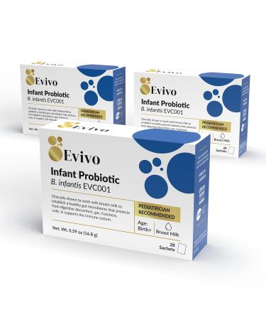 Evivo Award Winning Probiotic for Infants Ages 0-36 Months Constipation & Gas Pack Of 3