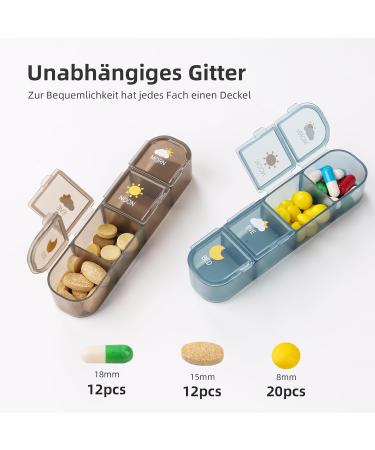Tablet Box for Pills - Small Travel Pill Organizer Vitamin & Medication Storage Weekly Planner (Blue) - Secure & Durable - Buy Online on GoSupps.com