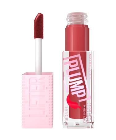 Maybelline New York Lifter Plump Lip Gloss Lasting Plump Heated Formula with Hyaluronic Acid and Chilli Pepper XL Wand Vegan Formula Shade: 006 Hot Chili