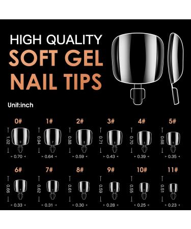 Melous 600PCS Clear Soft Gel Toenail Tips - Full Cover False Nails for Perfect Pedicure | M9-Clear Toe Nail Tips - Buy Online on GoSupps.com