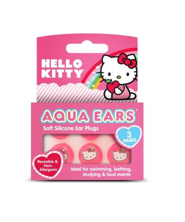 "Hello Kitty" Soft Silicone Ear Plugs - 3 Pairs