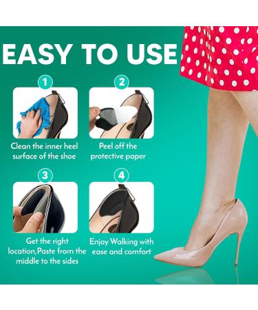 Premium Heel Grip Cushion Pads - Prevent Blisters & Secure Loose Shoes | 4 Pairs Self-Adhesive in Black/Beige - Buy Online on GoSupps.com