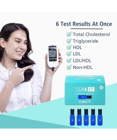 CURO-L7 Professional Grade Blood Cholesterol Test Home Kit with All-in-One Test Device & 10 Test Strips - Buy Online on GoSupps.com
