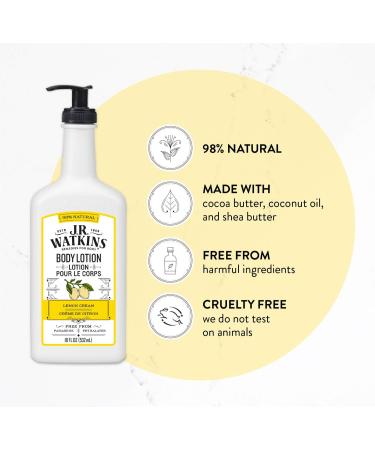 J.R. Watkins Natural Lemon Cream Hand & Body Lotion 18oz (Pack of 6) - Buy Online on GoSupps.com