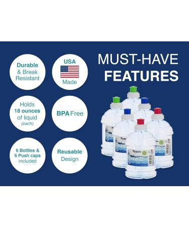 Arrow H2O On The Go 18 fl oz Mini Water Bottle 6 Pack - BPA Free, Made in USA - Ideal for School & Sports Practice - Buy Online on GoSupps.com