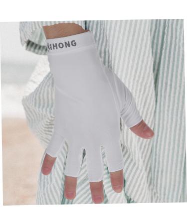 GOOHOCHY 1 Pair UV Gloves UV protection gloves nail gloves sun gloves girls glove summer sunblock gloves summer beach gloves Gel Manicures Glove gel manicure gloves for UV protection 19.5x8cm White - Buy Online on GoSupps.com