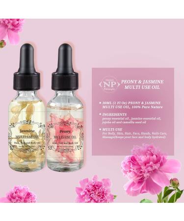 NP NATURES PHILOSOPHY Peony Jasmine Multi Use Body Oil 2 Pack - Natural & Organic Essential Oil for Face  Body  Nails Care and Massage - 30ML - Buy Online on GoSupps.com