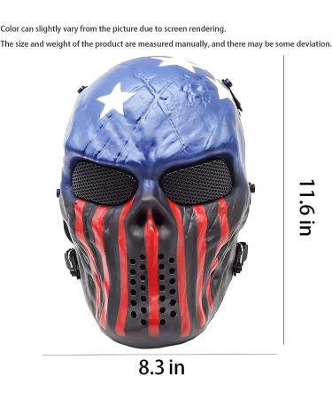 Byshen Airsoft Mask Skull Full Face Mask for Halloween, Airsoft, CS Game - Captain Metal Cosplay Mask - Buy Online on GoSupps.com