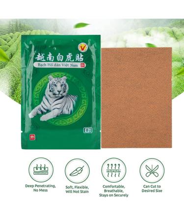 8PC White Tiger Balm Pain Relief Patches Back Shoulder Joint & Muscle Pain Relief for Herniated Discs - International Shipping Available - Buy Online on GoSupps.com