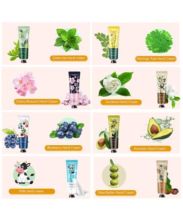 Bonniestore 10 Pack Plant Fragrance Hand Cream - Moisturizing Travel Gift Set for Women - 30ml Almond with Aloe & Vitamin E - Buy Online on GoSupps.com