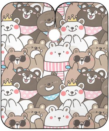 Waterproof Barber Cape | Funny Cartoon Bear & Cheetah Haircut Bib for Men & Women - Unisex Hair Cutting Cape - Buy Online on GoSupps.com