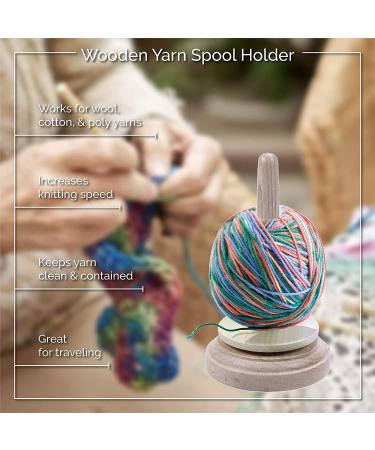 AnNafi Classic Wood Yarn Holder with Twirling Mechanism - Knitting & Embroidery Accessory Gift | Craft & Sewing Supplies - Yarn Organizing Tool - Buy Online on GoSupps.com