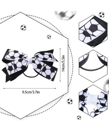 Chuangdi Soccer Hair Accessories - 6 Pieces Sports Hair Bows and Ties for Girls and Women - Ideal Gift for Soccer Players, Coaches, and Teams - Black and White Soccer Series - Pack of 6 - Buy Online on GoSupps.com