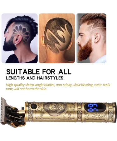 Buy Upgraded Hair Clippers for Men - Zero Gapped T Blade Trimmers - Cordless Electric with LED Display (Vintage Gold) - International Shipping Available - Buy Online on GoSupps.com