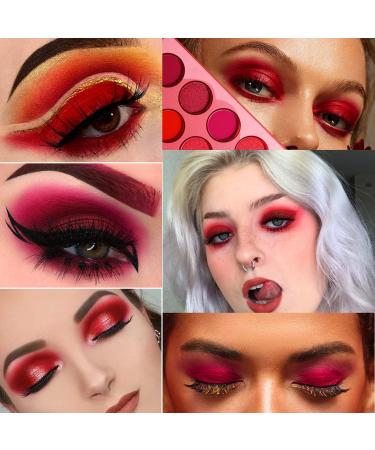 Afflano Red Eyeshadow Palette - 12 Shades of Ultra Pigmented Velvet Matte Shimmer for Professional Makeup Looks - Cruelty Free - Buy Online on GoSupps.com