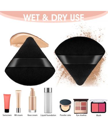 Buy WLLHYF 8Pcs Triangle Powder Puffs - Washable & Reusable Velour Cotton Makeup Sponge for Face & Under Eyes - Perfect Loose Powder Tool (Black) - International Shipping Available - Buy Online on GoSupps.com