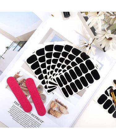 280 Black Nail Wraps Full Cover Decals with Nail Files - Cool Style for Girls & Women - Buy Online on GoSupps.com