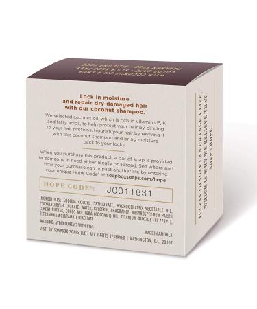 Soapbox Coconut Oil Shampoo Bar 3.1oz - Natural, Eco-Friendly, Moisturizing for Dry Hair | Color Safe, Sulfate/Paraben/Silicone/Cruelty-Free, Vegan - Buy Online on GoSupps.com