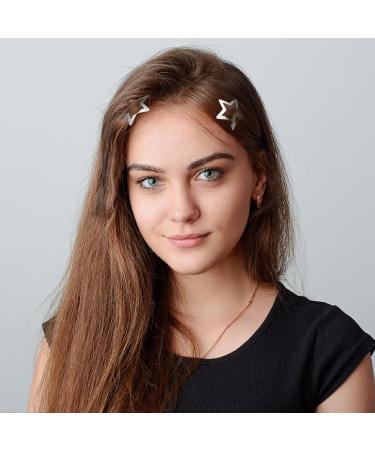 Shop Wllhyf 10-Piece Metal Star Hair Clips - Cute Silver Snap Lock Accessories for Girls & Women - Buy Online on GoSupps.com
