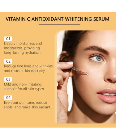 Shantou Yingji 2 pieces vitamin C serum for the face facial serum with vitamin C and hyaluronic acid brightening serum firms and softens fine lines facial care for men and women - Buy Online on GoSupps.com