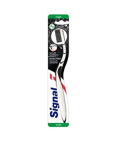 Signal Nature Elements Toothbrush Soft Antibacterial with Charcoal Oral Hygiene (12 pieces)