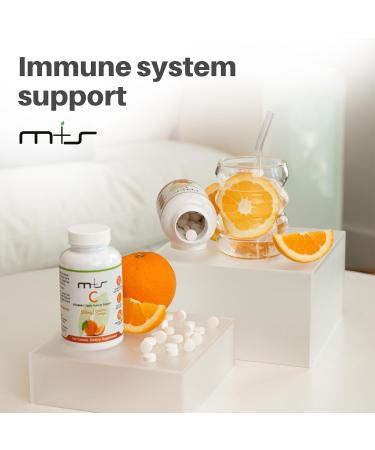 M+S Vitamin C Tablet 500mg for Women and Men Supports a Healthy Immune System Promotes Hair Skin Nails and Joints Vegan Sugar Free Non-GMO Orange Flavor (100 Tablets) - Buy Online on GoSupps.com