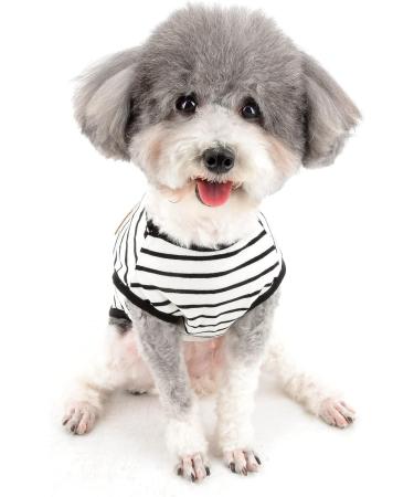 Shop Zweitea Summer Dog Shirts for Small Dogs - Striped Breathable Cotton Tank Tops for Puppies & Cats | Lightweight Sleeveless Tee for Chihuahuas - Buy Online on GoSupps.com