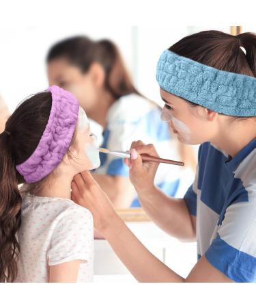 3 Pieces Spa Facial Headband for Women - Elastic Head Wrap for Makeup, Washing Face, Spa, Yoga, Sports, Shower - Red Blue Purple - Buy Online on GoSupps.com