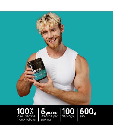 GN Creatine Powder | 500g Creatine Monohydrate Powder - 5g High Strength Creatine per Serving | Unflavoured Filler Free Creatine Monohydrate | Non-GMO & Gluten Free 100 Servings - Buy Online on GoSupps.com