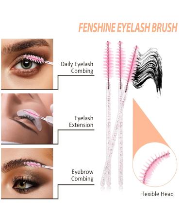 Fenshine 50-Piece Eyelash Brushes - Disposable Mascara Wands for Extensions & Makeup | Pink Rose - Buy Online on GoSupps.com