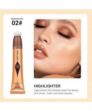 Highlighter Stick | Lasting Face Contouring Highlighter Blusher Stick - Brighten Makeup for Face Attached Easy to Blend Smooth Natural Matte Finish Frifer Highlighter 2# - Buy Online on GoSupps.com