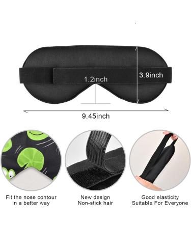 Haskirky Light Blocking Eye Mask - Breathable & Adjustable - For Adults - Ideal for Travel, Yoga, Meditation - Cute Green Frogs Design - Buy Online on GoSupps.com