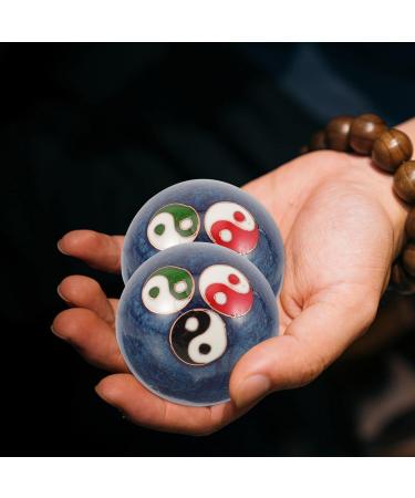 Lurrose Hand Surface Massage Balls - Chinese Baoding Balls for Stress Relief & Finger Exercise - Metal Handball Fitness - Buy Online on GoSupps.com