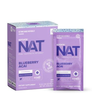 Keto//OS NAT® Blueberry Acai Keto Supplements – Charged - Exogenous Ketones - BHB Salts Ketogenic Supplement for Workout Energy Boost for Men and Women (20 Count)