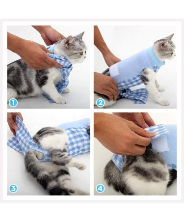 Cat Surgical Recovery Suit L - E-Collar Alternative After Surgery Wear - Blue - Buy Online on GoSupps.com