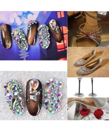 1500 Self-Adhesive Rhinestones - 6 Sizes for Nail Art DIY and Clothing | Includes Tweezers & Picking Pen - Buy Online on GoSupps.com