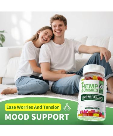 2 Pack Hemp Gummies 1,200,000mg High Strength - Stress Relief Fruity Gummy Bear with Hemp Oil - Natural Hemp Candy for Sleep & Calm Mood - 60 Count (Pack of 2) - Buy Online on GoSupps.com