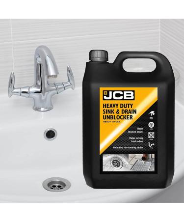 JCB 5L Plus 500ml Heavy Duty Sink & Drain Unblocker - Ready To Use Clears Blocked Drains And Helps To Keep Fresh Odour - Maintains Free Running Drains - Buy Online on GoSupps.com