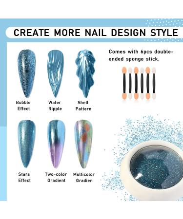 BISHENGYF 6 Box Chrome Nail Glitter Set - Holographic Magic Mirror Finish for Nail Art Design - Buy Online on GoSupps.com