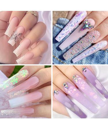 XXXL Clear No C Curve Square Nail Tips - 504 Pcs - Extra Long Half Cover for Acrylic Nails - EJIUJIUO - Buy Online on GoSupps.com