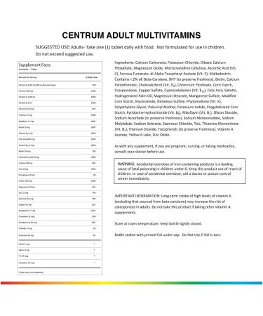 Centrum Multivitamin 200 Tablets - Essential Vitamins C & D for Daily Health - Buy Online on GoSupps.com