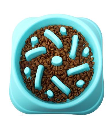 Wisspet Slow Feeder Pet Bowl, Healthy Eating Bloat For Dog and Cat Fan shape Blue